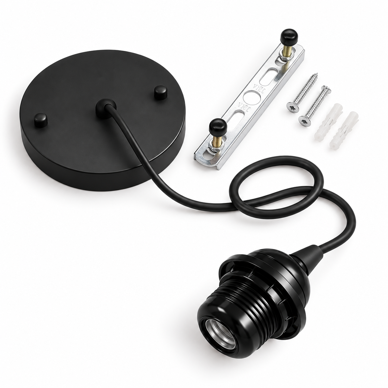 Black Pendant Light Kit with Mounting