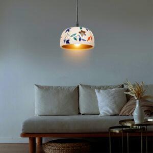 Handmade Terracotta Floral Pendant Ceiling Lamp