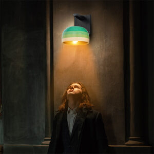 Round Wall Mount Lamp in Shades of Jade