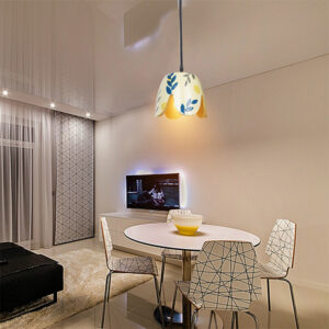 Nature's Harmony Terracotta Ceiling Lamp with Wave and Leaf Pattern