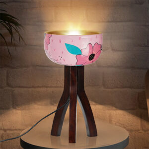 Floral Blush Handmade Pink Terracotta Table Lamp