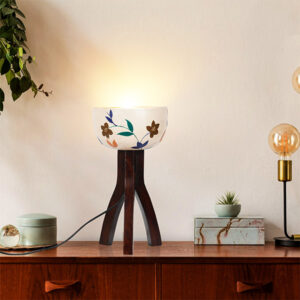 Handmade Modern Design Terracotta Wooden Table Lamp